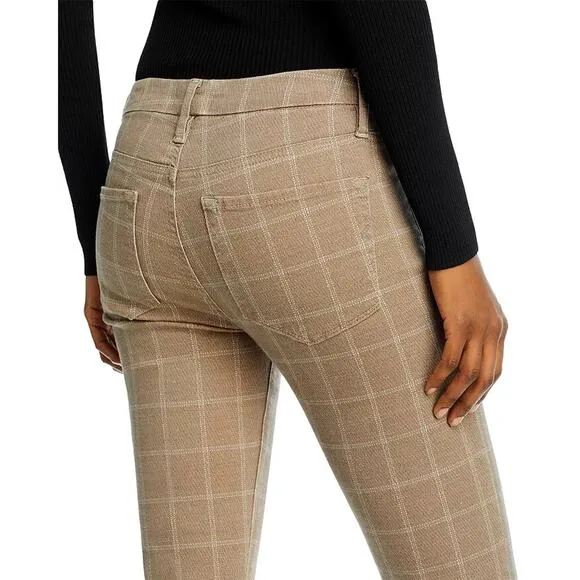 Frame Womens Brown 25 Le Crop Mini Bootcut Jeans Oxford Plaid