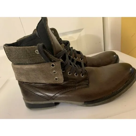 Franco Fortini Men’s‎ Sz 12 Ankle Boots Mate 2 Laces Brown Leather