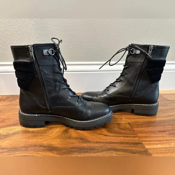 FRANCO SARTO Leather Lace-up Combat Boots size 6