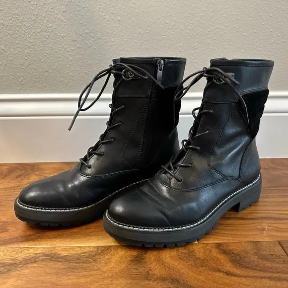 FRANCO SARTO Leather Lace-up Combat Boots size 6