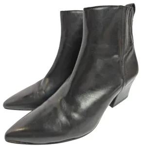Franco Sarto Luca Black Leather Chelsea Ankle Boots Bootie Pointed Toe Womens 6