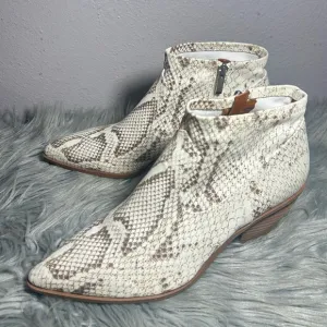 Franco Sarto Simply Snakeskin Cowboy Ankle Boots Booties Size 10M