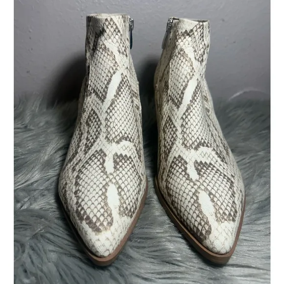 Franco Sarto Simply Snakeskin Cowboy Ankle Boots Booties Size 10M