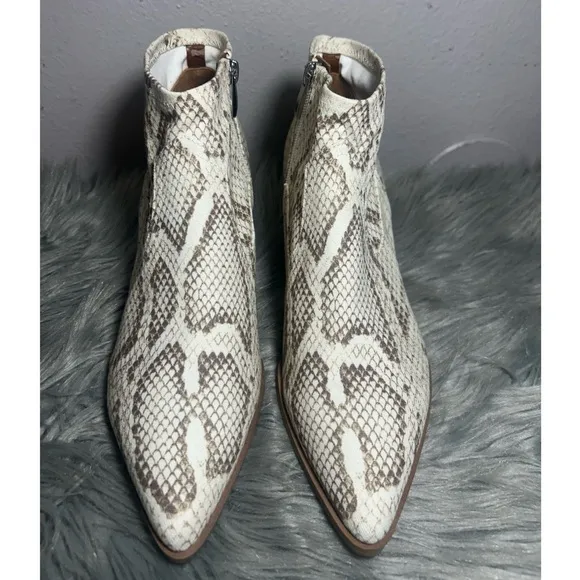 Franco Sarto Simply Snakeskin Cowboy Ankle Boots Booties Size 10M