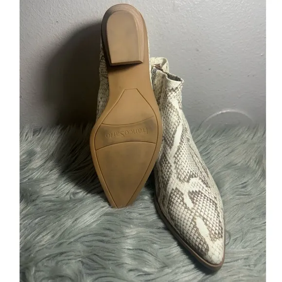 Franco Sarto Simply Snakeskin Cowboy Ankle Boots Booties Size 10M