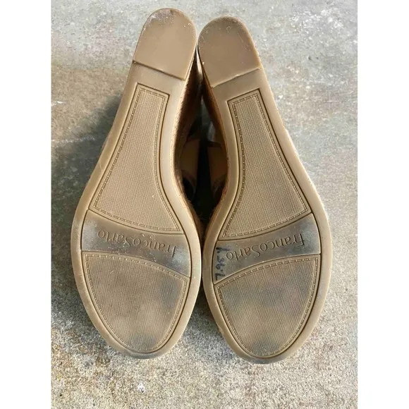 Franco Sarto Wedge Sandals Cork Platform Espadrille Beige Straps 8.5
