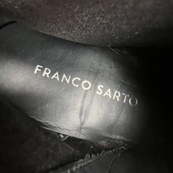 Franco Sarto Yamika Black Suede Leather Knee High Boots w/ Side Zip Women 8.5 M