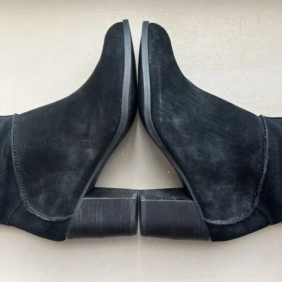 Franco Sarto Yamika Black Suede Leather Knee High Boots w/ Side Zip Women 8.5 M
