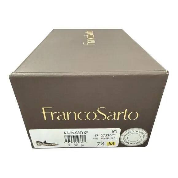 Franco Sarto Nalin Pointed Mary Jane Flats Grey Snake Print Women’s Size 7.5 M