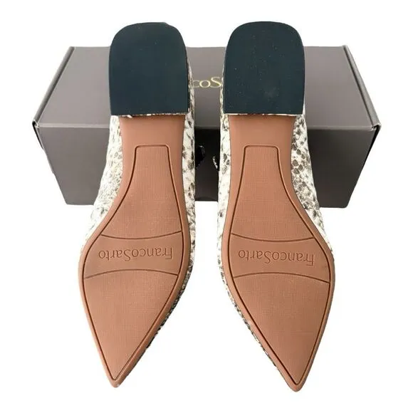 Franco Sarto Nalin Pointed Mary Jane Flats Grey Snake Print Women’s Size 7.5 M