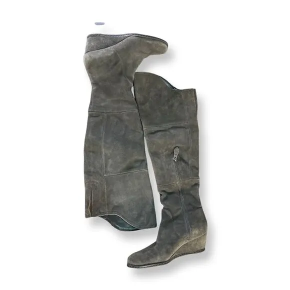FRANCO Sarto abela- grayish-Black suede over-the-knee boots