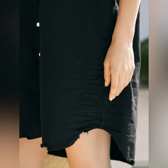 Frank &amp; Eileen ‘Mary’ Dress, Black Famous Denim, LARGE