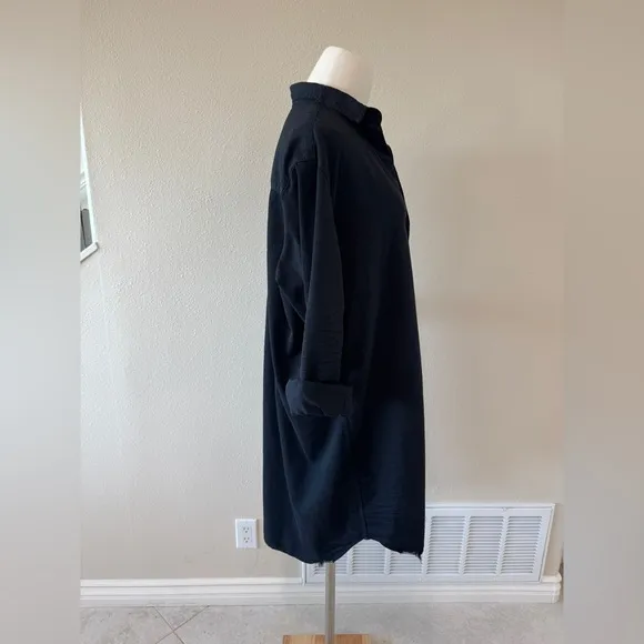 Frank &amp; Eileen ‘Mary’ Dress, Black Famous Denim, LARGE