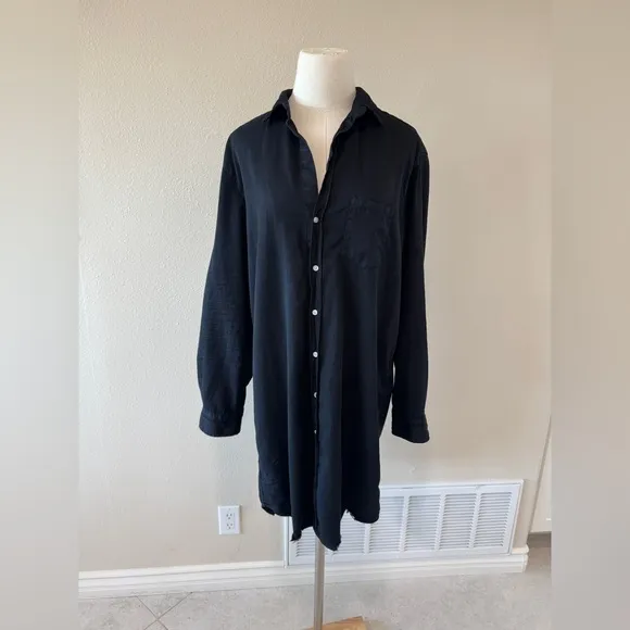 Frank &amp; Eileen ‘Mary’ Dress, Black Famous Denim, LARGE
