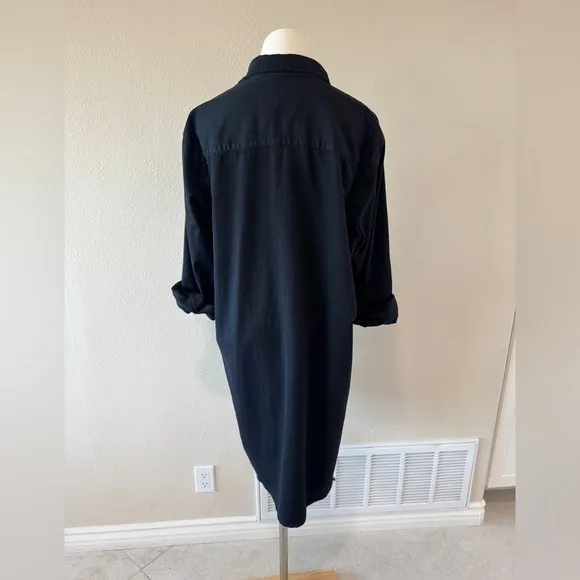 Frank &amp; Eileen ‘Mary’ Dress, Black Famous Denim, LARGE