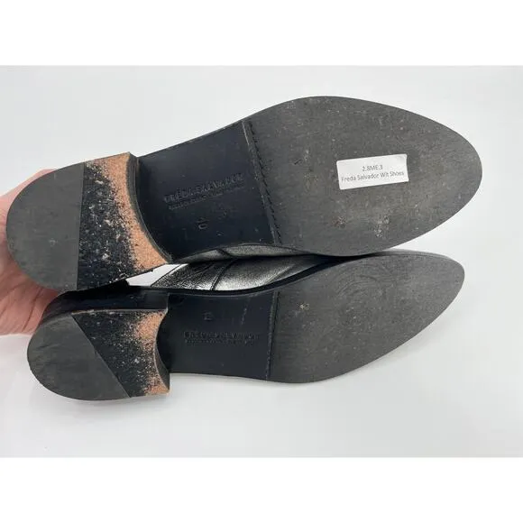 Freda Salvador Wit D'Orsay Oxfords Slip On Shoes Sz 10 Silver Leather