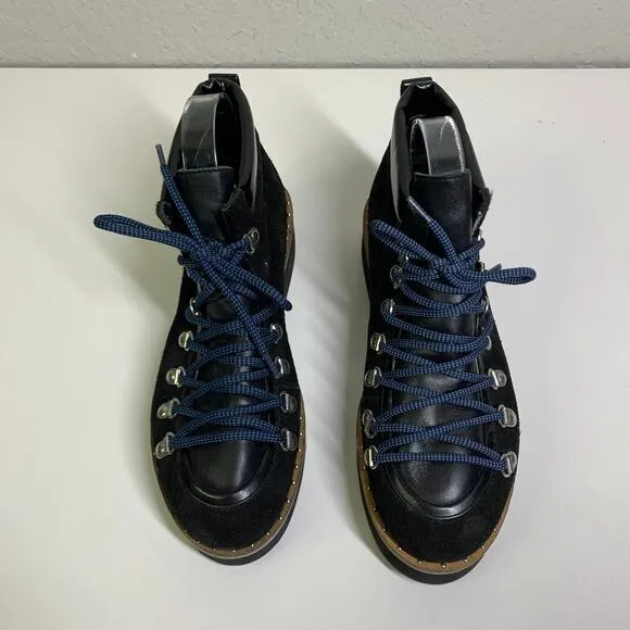FREE PEOPLE Boots‎ Durango Hiker Platform Suede Lace Up Sheep Leather Lining