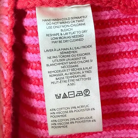 FREE PEOPLE Charlotte Tunic Oversized Sweater Pink Blossom Glow Size Large NWT