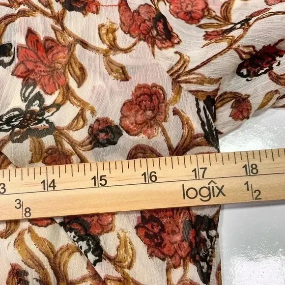 Free People Dress Boho See It Through Floral Sheer Lined Orange Brown NWT Size S