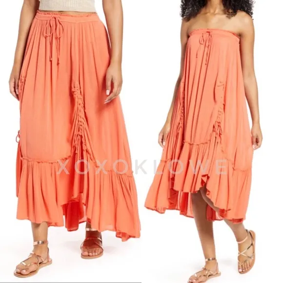 Free People El Sol Convertible Maxi Skirt Dress NWT L