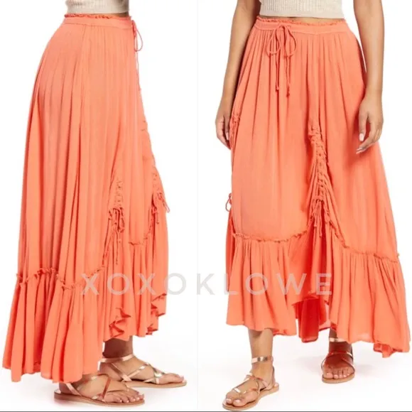 Free People El Sol Convertible Maxi Skirt Dress NWT L