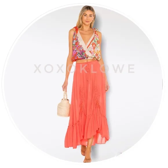 Free People El Sol Convertible Maxi Skirt Dress NWT L