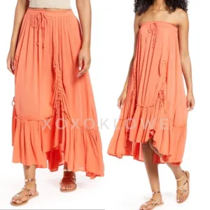 Free People El Sol Convertible Maxi Skirt Dress NWT L