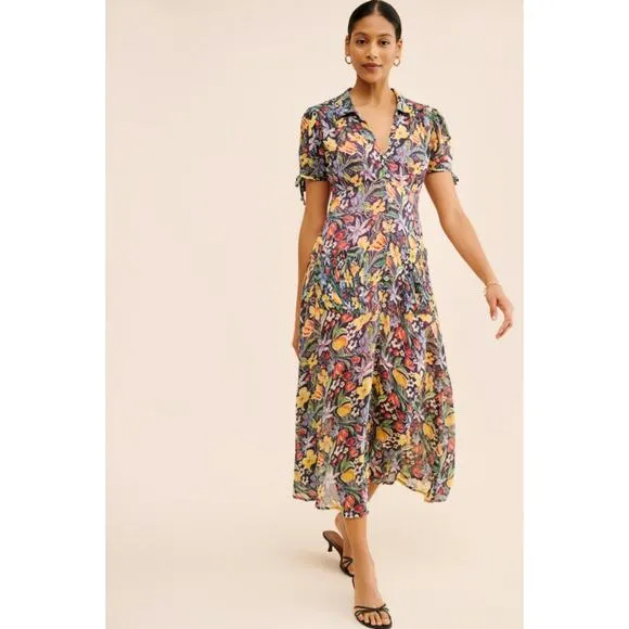FREE PEOPLE Lemon Meringue Midi Dress size XS