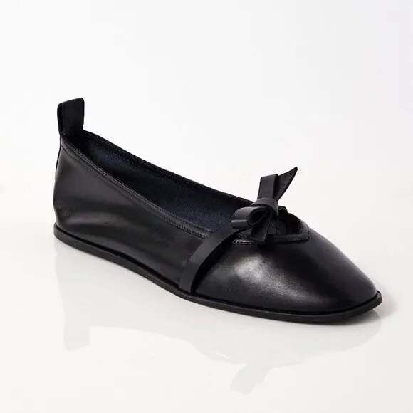 FREE PEOPLE Mania Bow Flats / Black Leather