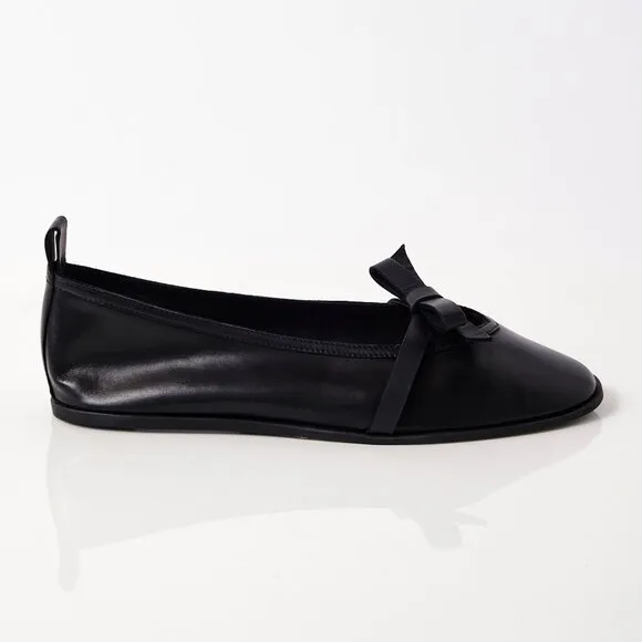 FREE PEOPLE Mania Bow Flats / Black Leather