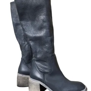 FREE PEOPLE New Never Worn Tall Leather Slouch Boots Black EU 39/US size 8