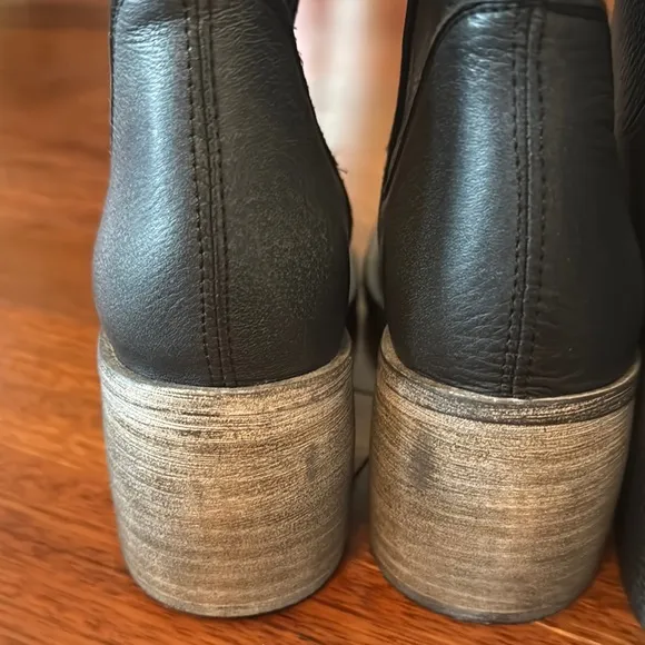 FREE PEOPLE New Never Worn Tall Leather Slouch Boots Black EU 39/US size 8