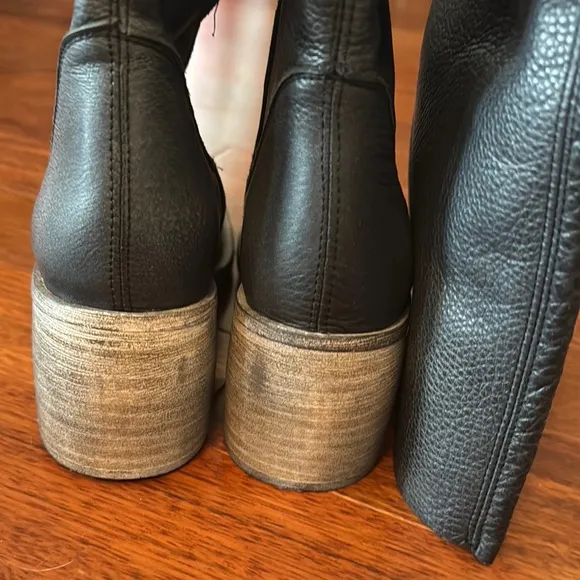 FREE PEOPLE New Never Worn Tall Leather Slouch Boots Black EU 39/US size 8