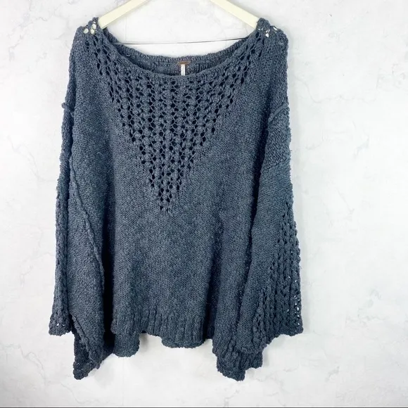 [Free People] Pretty In Pointelle Longline Sweater