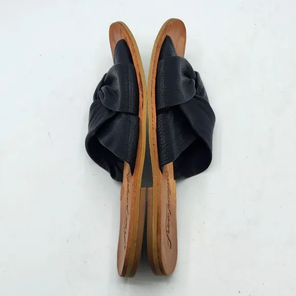 FREE PEOPLE RIO VISTA LEATHER FLAT SLIDE SANDALS SIZE 38, 7US