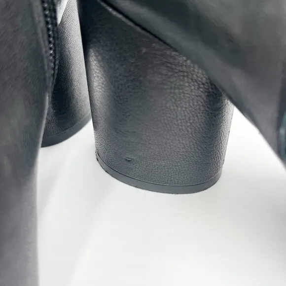 Free People Round Heel Black Leather Boots Size EU 36