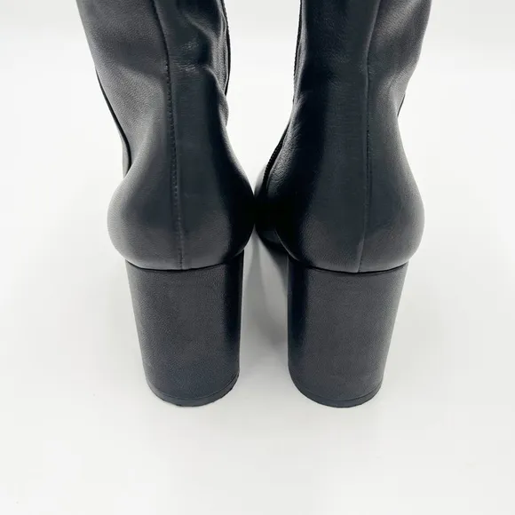 Free People Round Heel Black Leather Boots Size EU 36