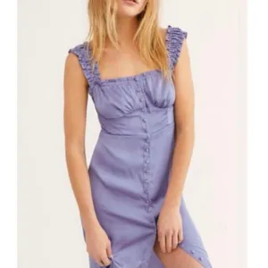 Free People Scorpio Shine Midi Dress Size L Blue Lilac Sleeveless Occasion Soft