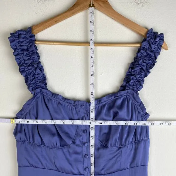 Free People Scorpio Shine Midi Dress Size L Blue Lilac Sleeveless Occasion Soft