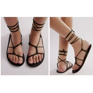 Free People So Strappy Sandal Shoes Sunset Orange NEW Size 8