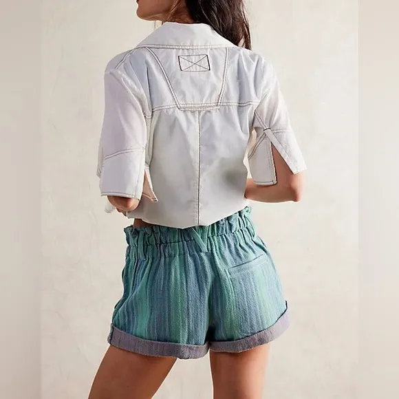 FREE PEOPLE Solar Flare Baja Striped Shorts NWT