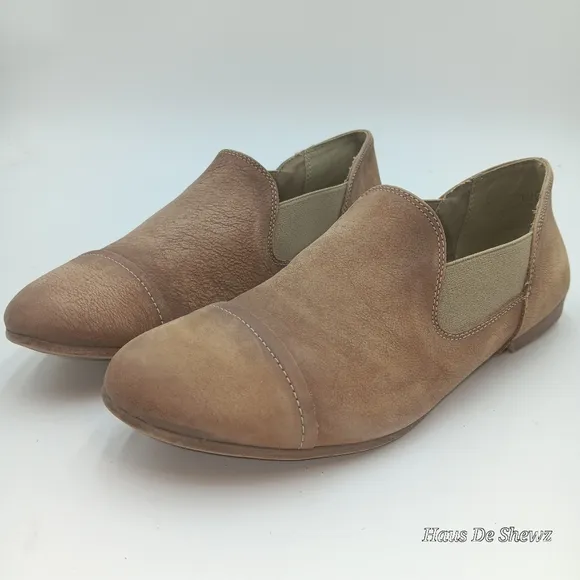 Free People Suade Leather tan Pointed Toe Flats Women's Sz 37