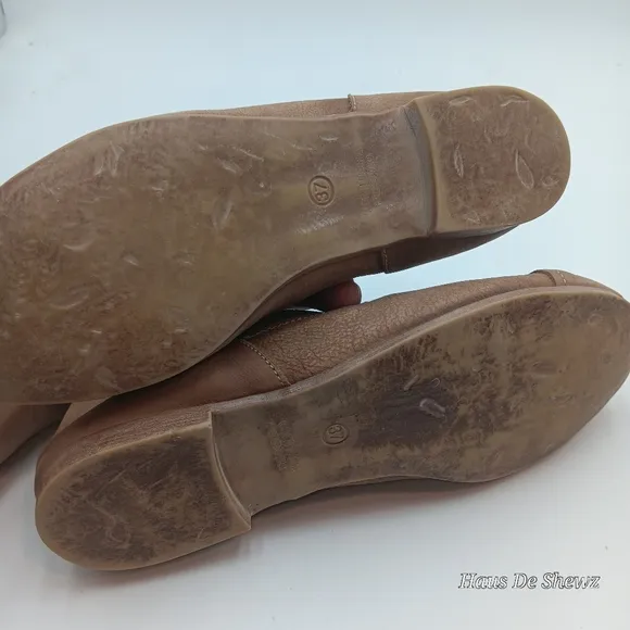 Free People Suade Leather tan Pointed Toe Flats Women's Sz 37