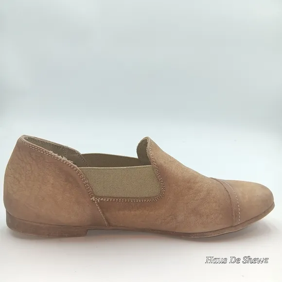 Free People Suade Leather tan Pointed Toe Flats Women's Sz 37