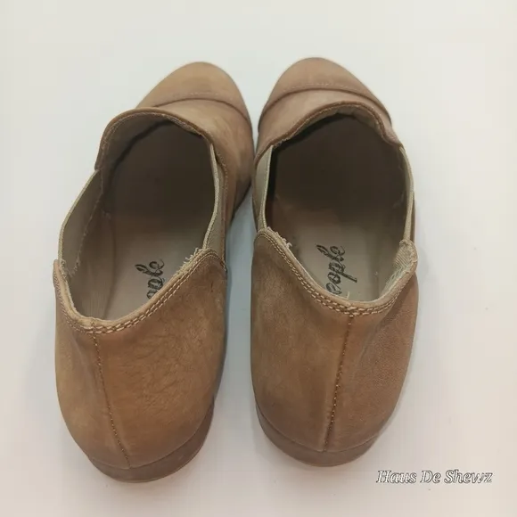Free People Suade Leather tan Pointed Toe Flats Women's Sz 37