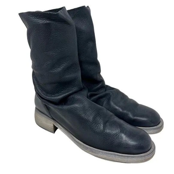 Free People Sutton Tight Slouch Leather Boots in Black 41/10.5