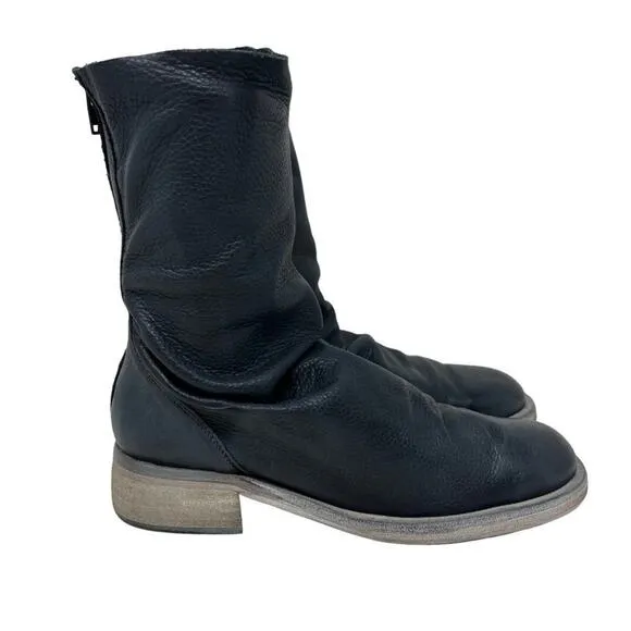 Free People Sutton Tight Slouch Leather Boots in Black 41/10.5