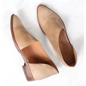 Free people Tan D'orsay Pointed Toe Flats
