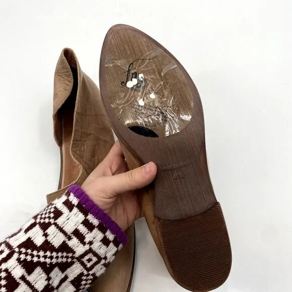 Free people Tan D'orsay Pointed Toe Flats