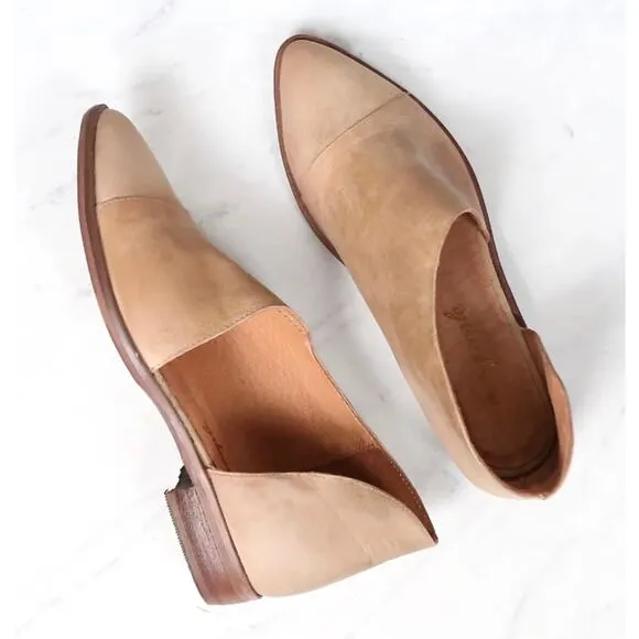 Free people Tan D'orsay Pointed Toe Flats